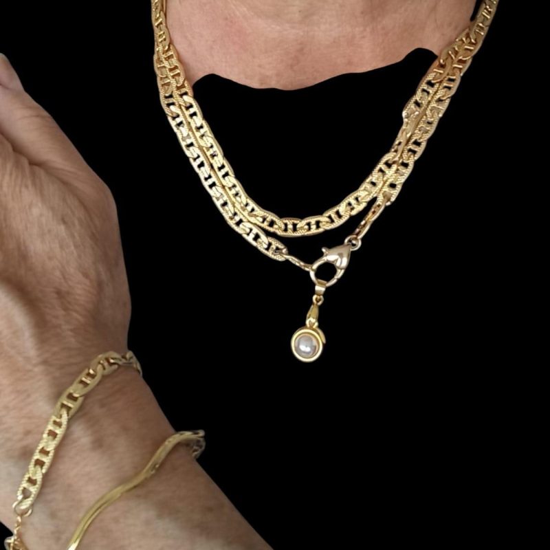 Chocker Corrente Estilo Cartier 43cm Banho 2ml Ouro 18K By Solange Marçal
