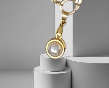 Pingente com Pérola banho 2ml Ouro 18K